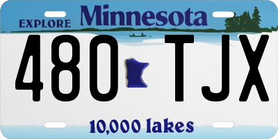 MN license plate 480TJX