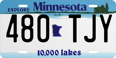 MN license plate 480TJY