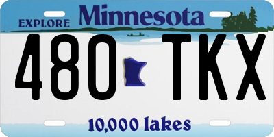 MN license plate 480TKX