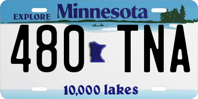 MN license plate 480TNA