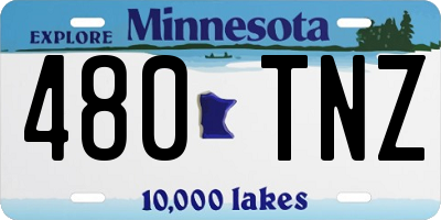 MN license plate 480TNZ