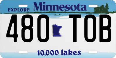 MN license plate 480TOB