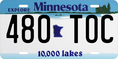 MN license plate 480TOC