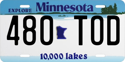 MN license plate 480TOD