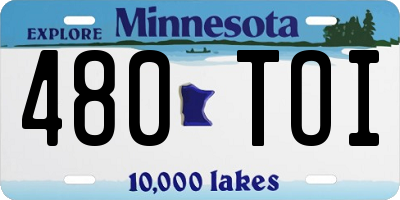 MN license plate 480TOI