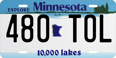MN license plate 480TOL