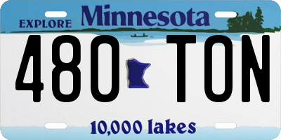 MN license plate 480TON