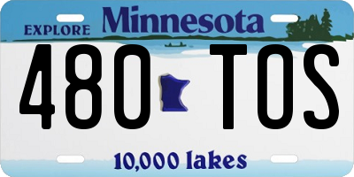 MN license plate 480TOS