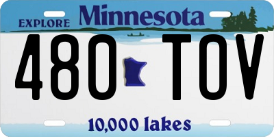 MN license plate 480TOV