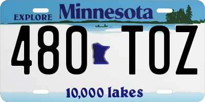 MN license plate 480TOZ