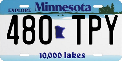 MN license plate 480TPY