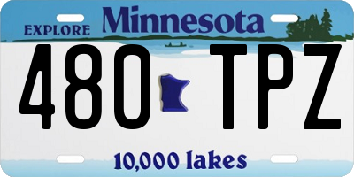 MN license plate 480TPZ