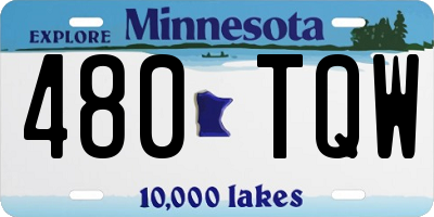 MN license plate 480TQW