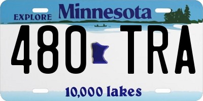 MN license plate 480TRA