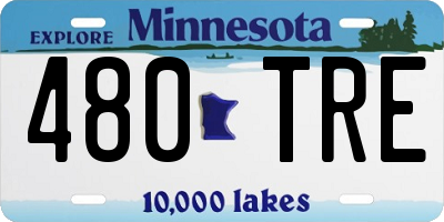 MN license plate 480TRE