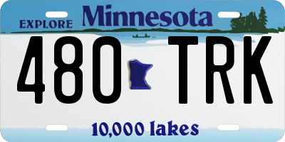 MN license plate 480TRK