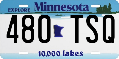 MN license plate 480TSQ