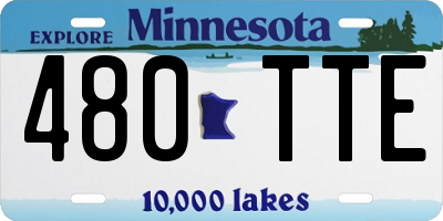 MN license plate 480TTE