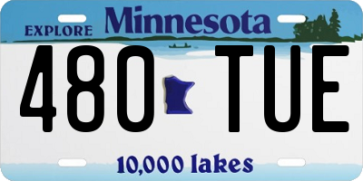 MN license plate 480TUE