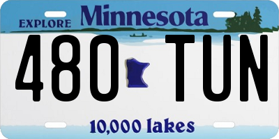 MN license plate 480TUN