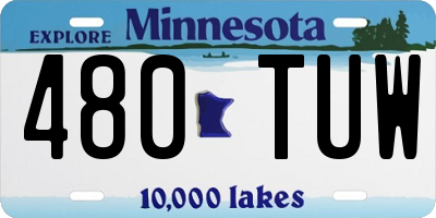 MN license plate 480TUW
