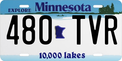 MN license plate 480TVR