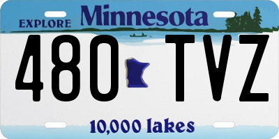 MN license plate 480TVZ