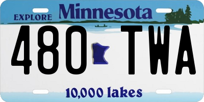 MN license plate 480TWA