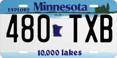MN license plate 480TXB