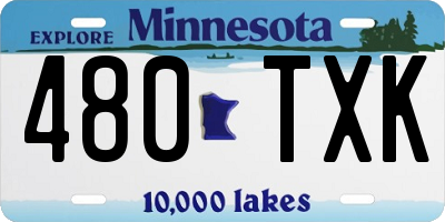 MN license plate 480TXK
