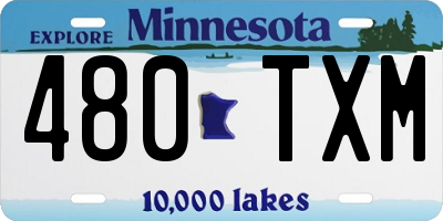 MN license plate 480TXM