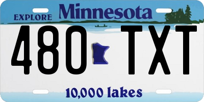MN license plate 480TXT