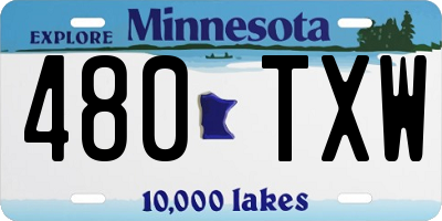 MN license plate 480TXW