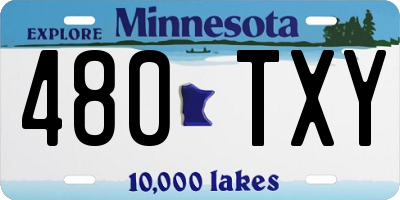 MN license plate 480TXY