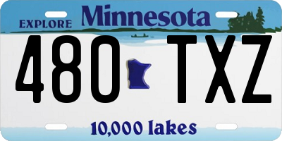 MN license plate 480TXZ