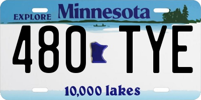 MN license plate 480TYE
