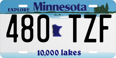 MN license plate 480TZF