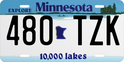 MN license plate 480TZK