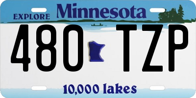 MN license plate 480TZP
