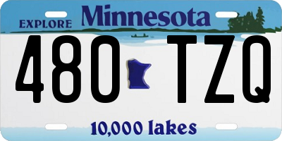 MN license plate 480TZQ