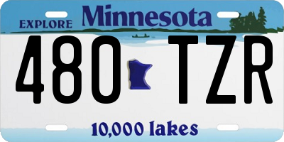 MN license plate 480TZR