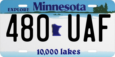 MN license plate 480UAF