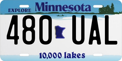 MN license plate 480UAL