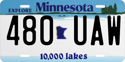 MN license plate 480UAW