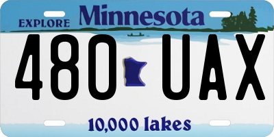 MN license plate 480UAX