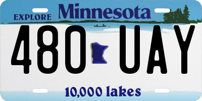 MN license plate 480UAY