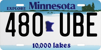 MN license plate 480UBE