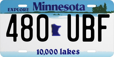 MN license plate 480UBF