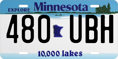 MN license plate 480UBH