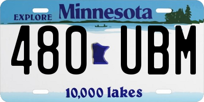 MN license plate 480UBM